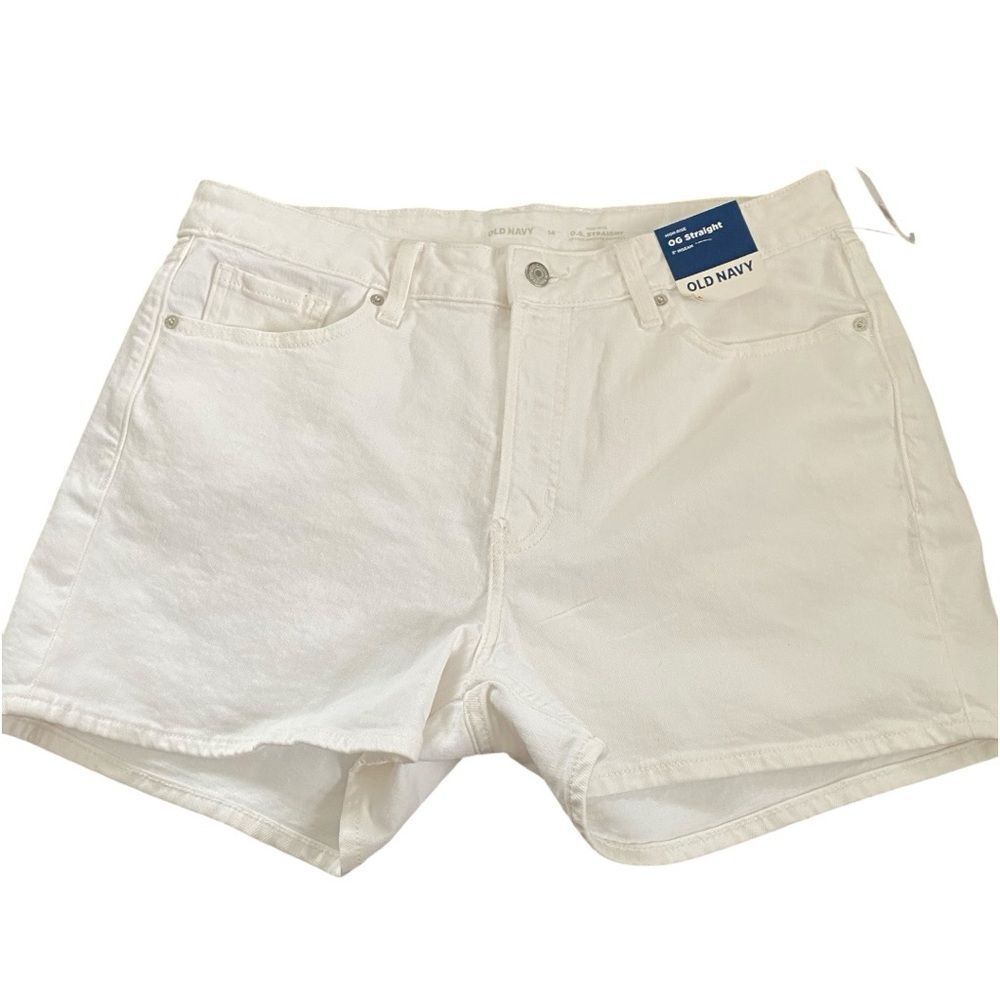 Old Navy White Denim Shorts – Size 14 – NWT – OG Straight